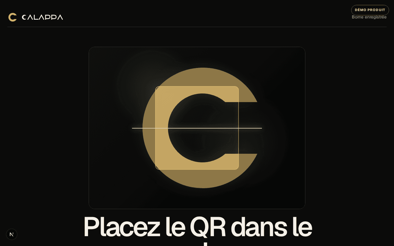 Kiosque réel CALAPPA pour pointage salarié par QR ou PIN