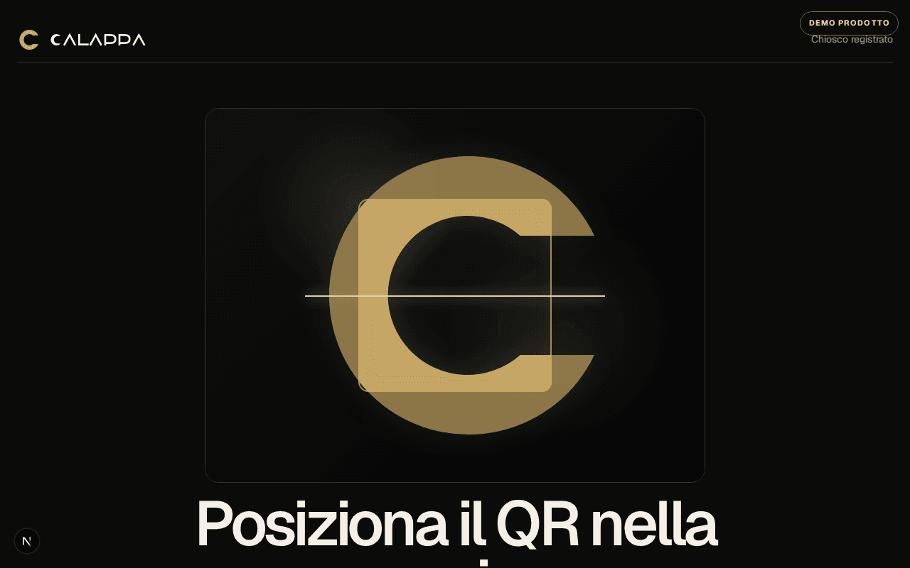 Kiosk reale CALAPPA per timbratura dei dipendenti con QR o PIN